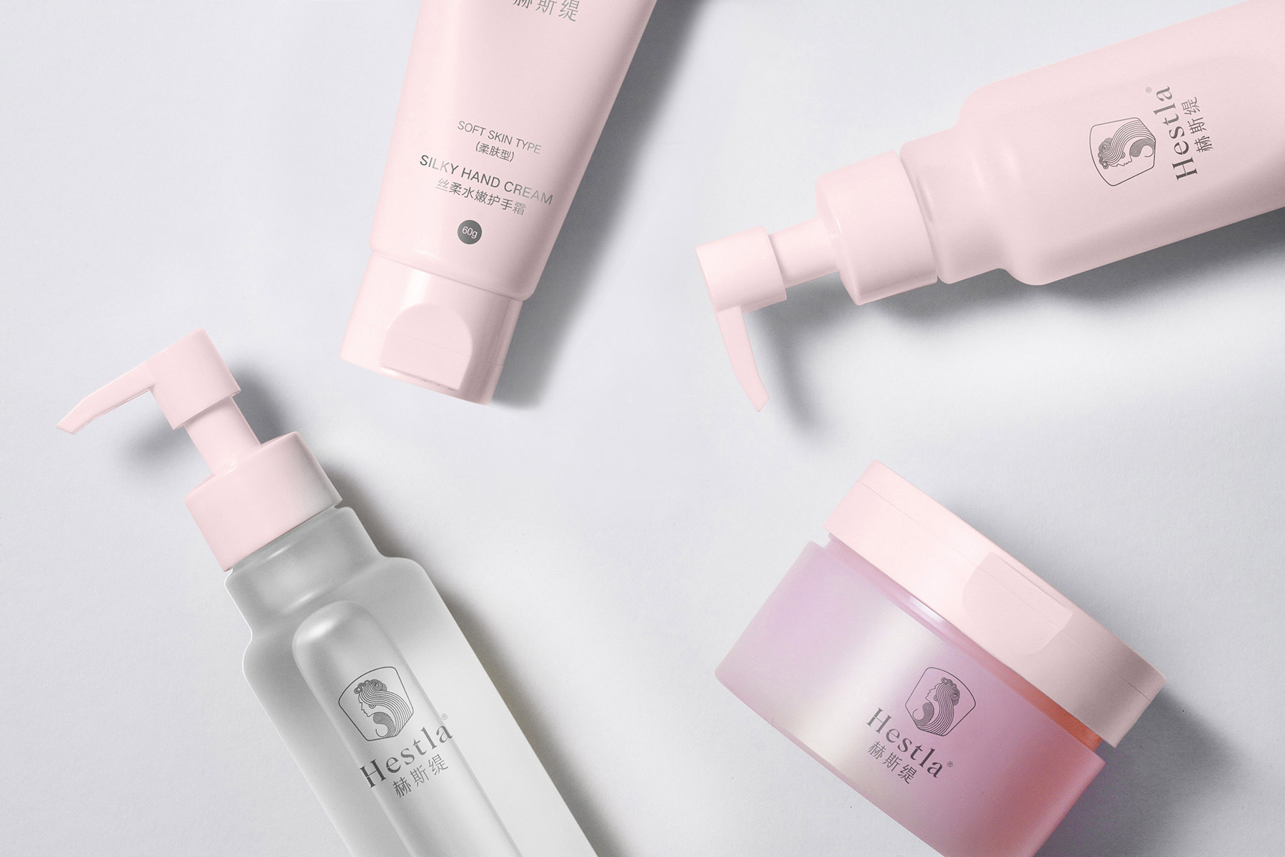 赫斯緹-護(hù)手霜，營養(yǎng)液，面霜，精華乳包裝設(shè)計(jì)