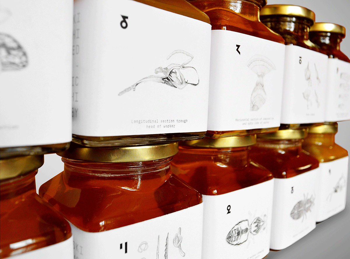 Education through design蜂蜜手繪包裝設計展示11