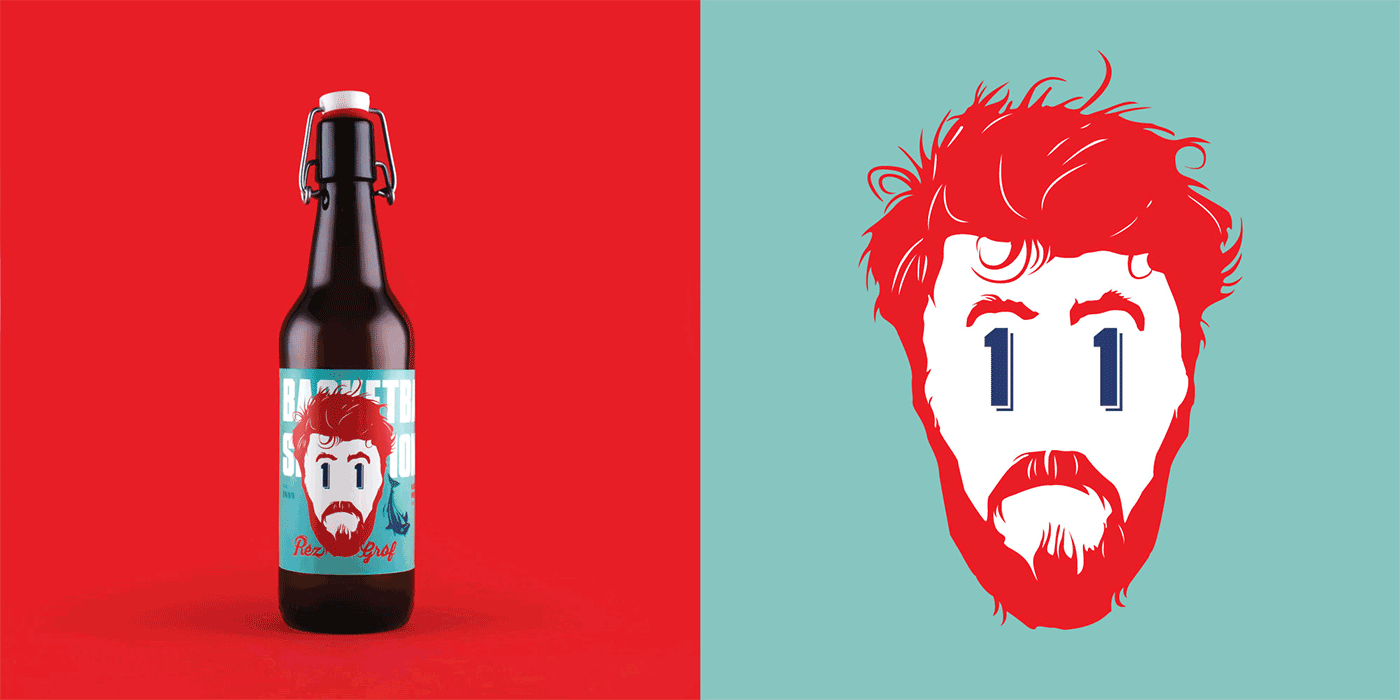 籃球主題啤酒包裝插畫(huà)