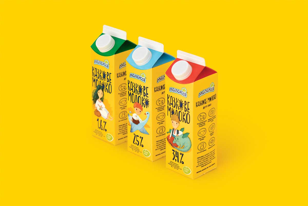 烏克蘭童話主題牛奶插畫包裝設(shè)計