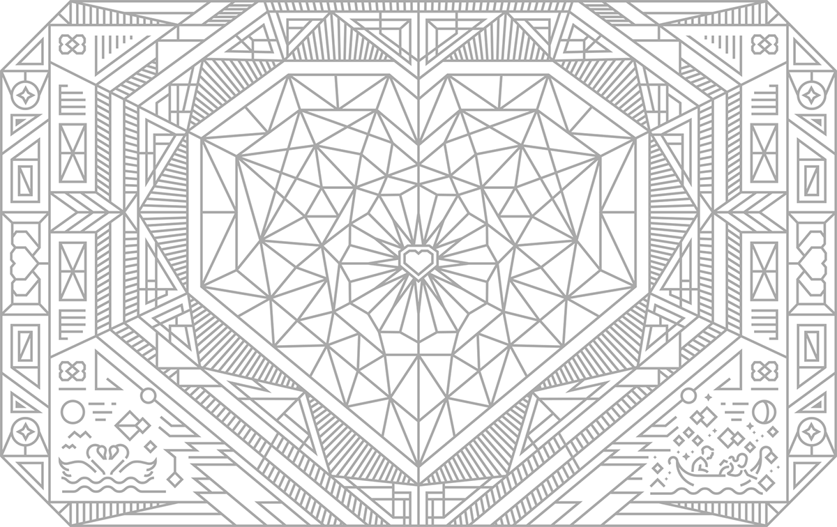 化妝品禮品套裝包裝插畫