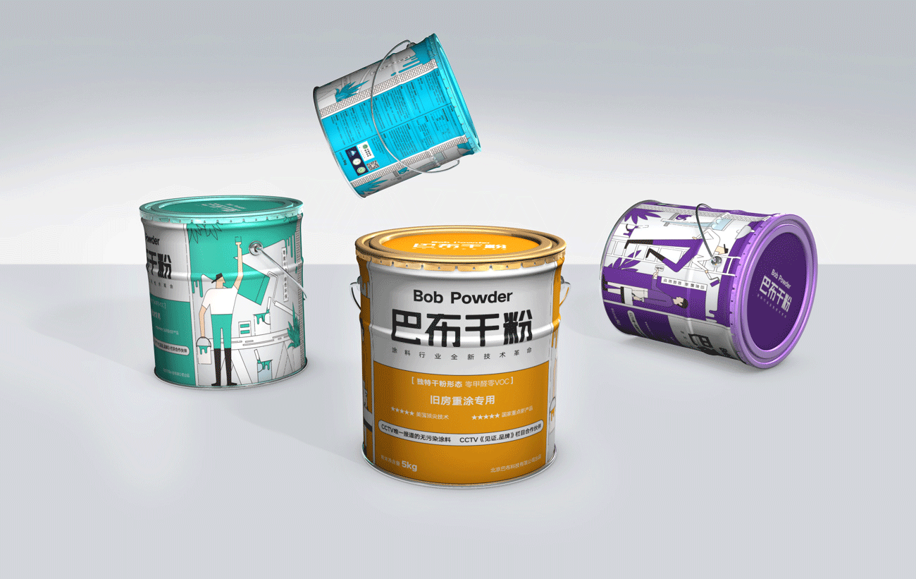 干粉涂料普通款包裝設(shè)計(jì)-全色組合
