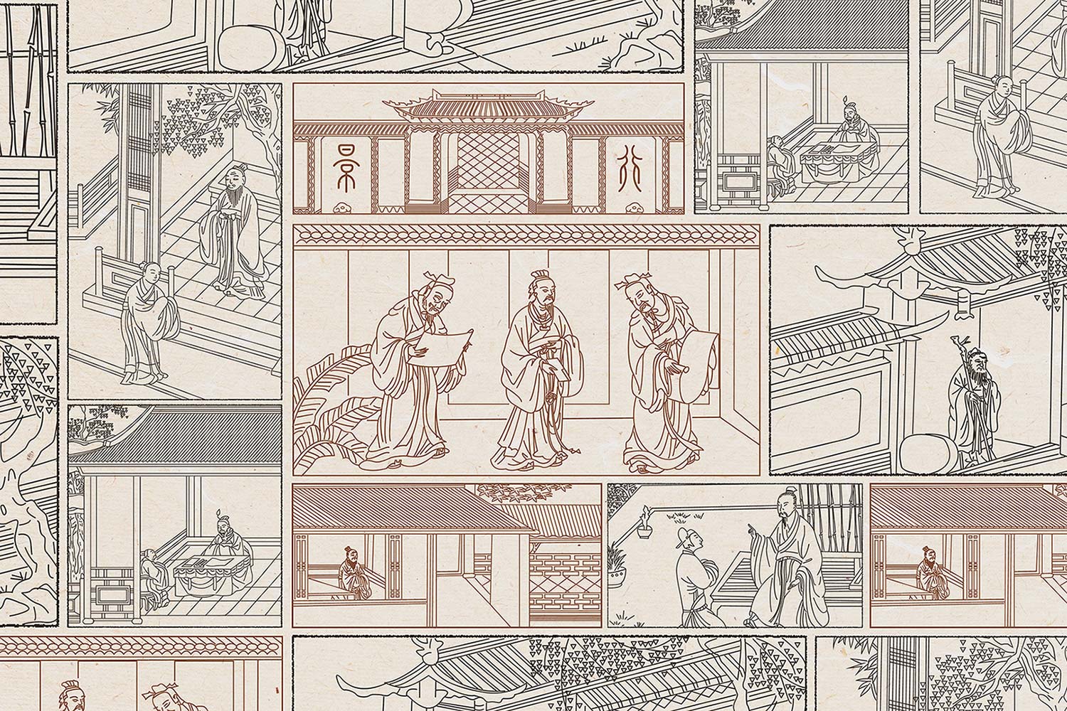 景行美術教育仿古教學圖