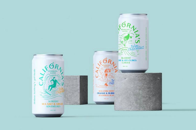 系列灌裝自然風味蘇打水包裝設計