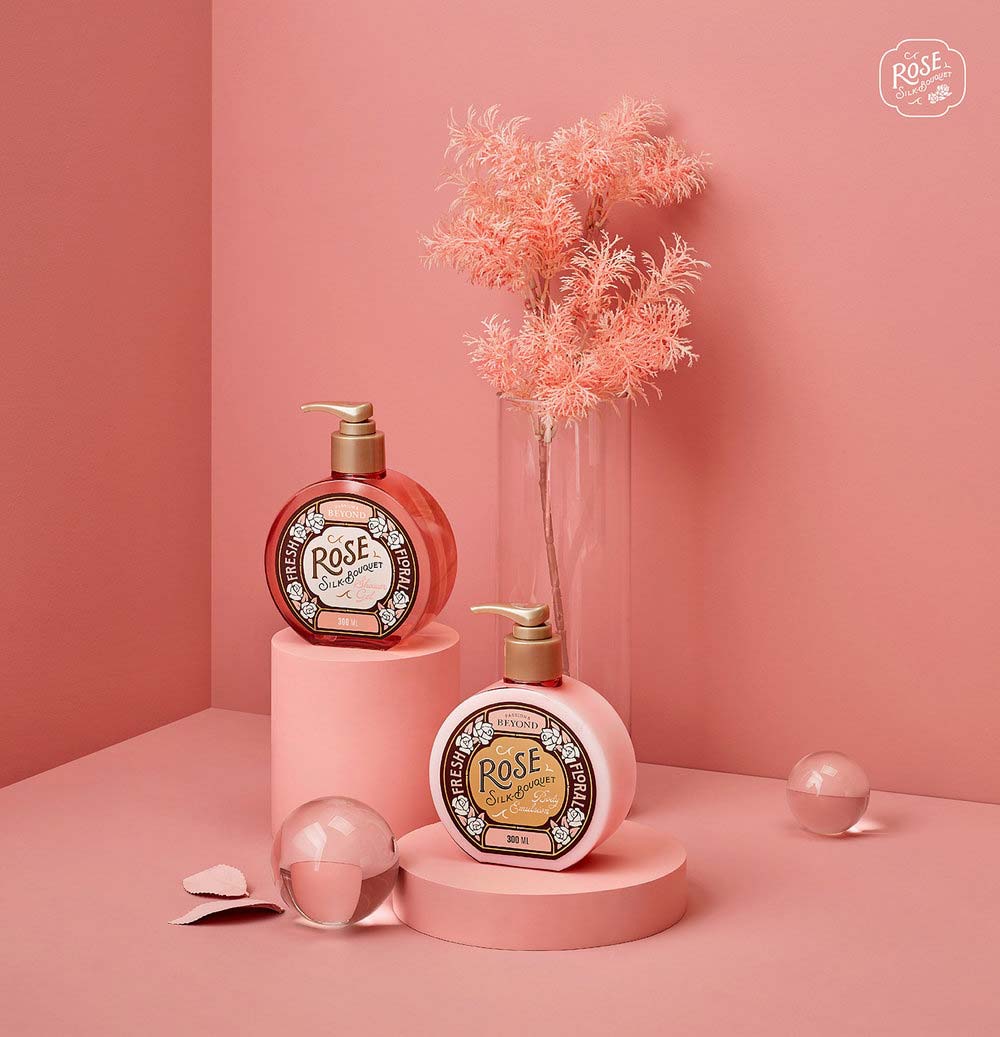 玫瑰絲花束身體護(hù)理產(chǎn)品和包裝設(shè)計(jì)